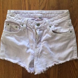 Lilac high waisted jean shorts